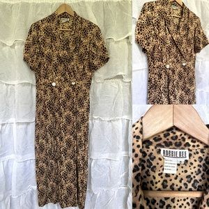 Vintage Midi Cheetah Print Dress